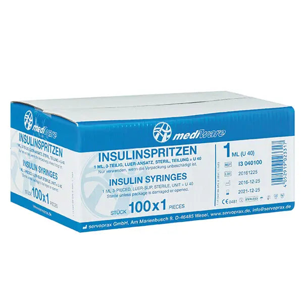 Mediware Insulin syringes 1 ml - U 40