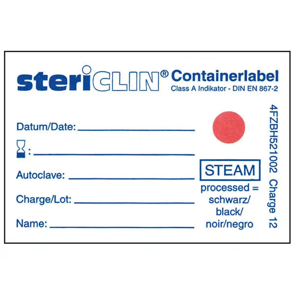 Container labels with steam indicator