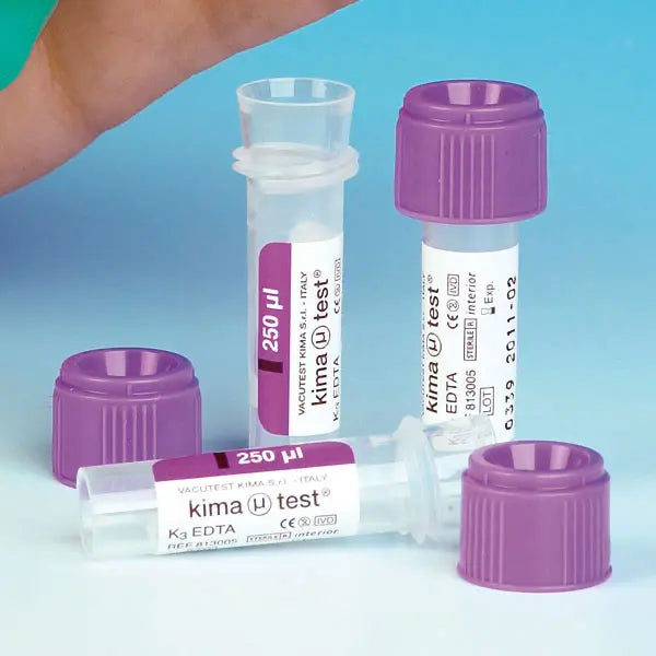 Paediatric blood sample tubes with EDTA coating