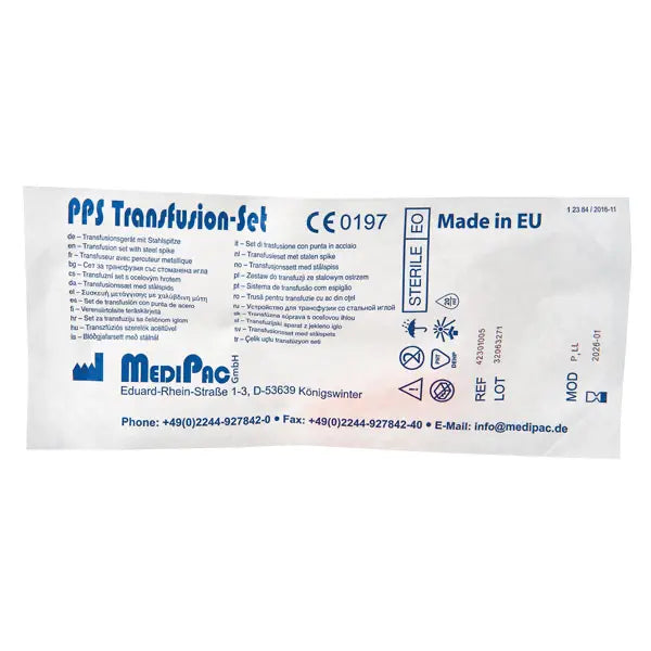 PPS transfusion set with Luer-Lock